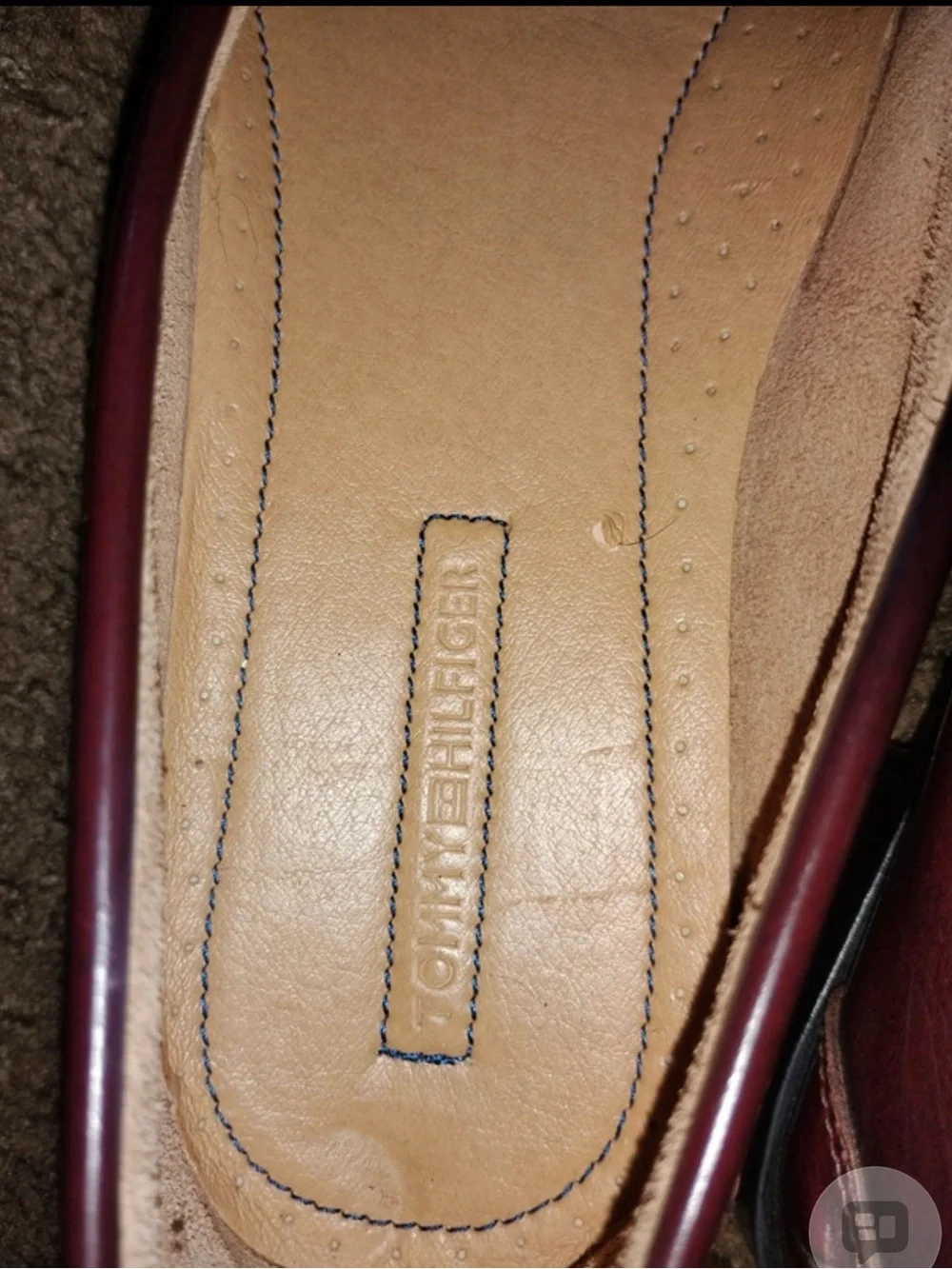 Tommy Hilfiger Men's Burgundy Leather Penny Loafers